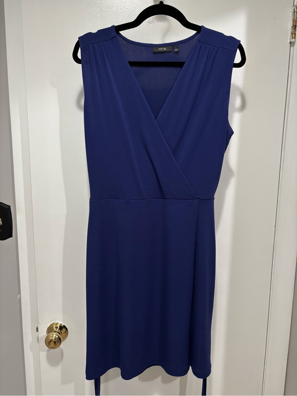 Apt. 9 Sleeveless Wrap-Front Navy Midi Dress Large